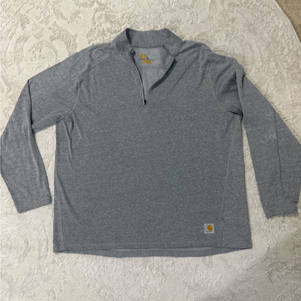 Carhartt Force XL Quarter Zip Pullover Gray Long Sleeve Performance Shirt